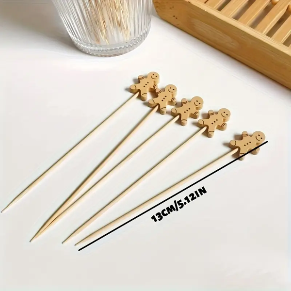 Palillos Hombre de Jengibre – Palillos Decorativos para Postres y Bocadillos de Temporada