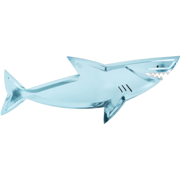 Platones Sharks – Pack de 8 Platos Grandes de Tiburón para Fiestas Infantiles