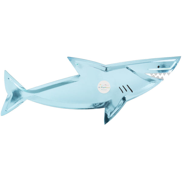 Platones Sharks – Pack de 8 Platos Grandes de Tiburón para Fiestas Infantiles