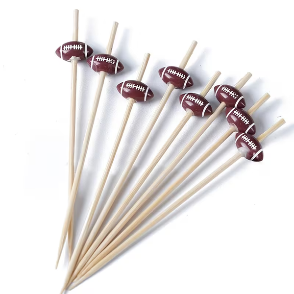 Palillos Balón Football Americano– Palillos Decorativos para Postres y Bocadillos
