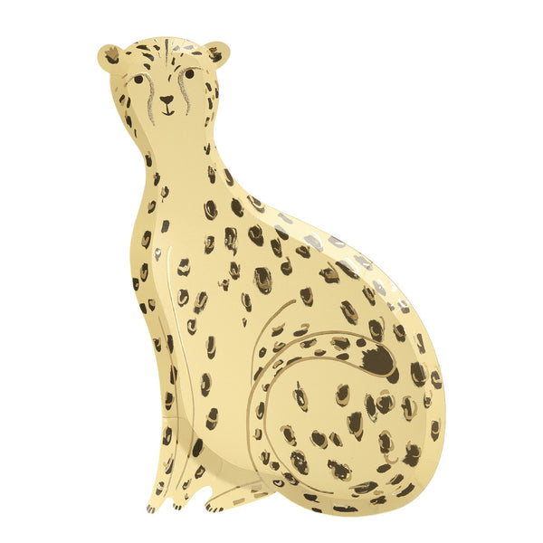 Platos Safari Cheetah – Pack de 8 Platos de Cartón con Diseño de Guepardo para Fiestas Temáticas