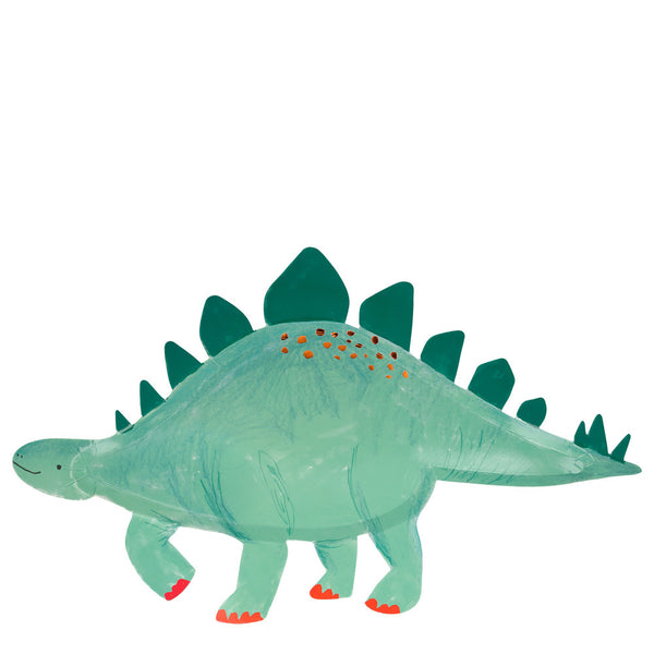 Platones Estegosaurio – Pack de 8 Platos de Papel para Fiestas Infantiles
