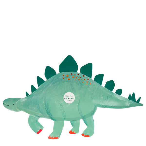 Platones Estegosaurio – Pack de 8 Platos de Papel para Fiestas Infantiles