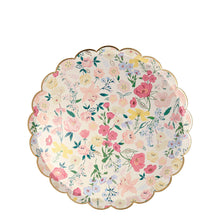 Platos English Garden Side – Paquete de 8 Platos de Papel con Diseño Floral Estilo Jardín Inglés