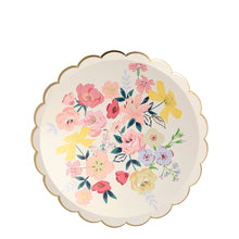 Platos English Garden Side – Paquete de 8 Platos de Papel con Diseño Floral Estilo Jardín Inglés