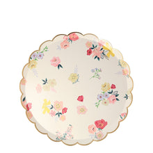 Platos English Garden Side – Paquete de 8 Platos de Papel con Diseño Floral Estilo Jardín Inglés