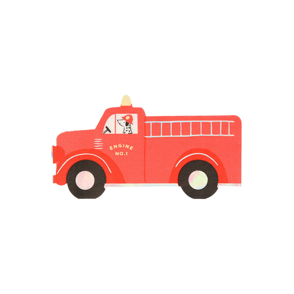 Servilletas Fire Truck – Pack de 16 Servilletas de Papel para Fiesta Infantil