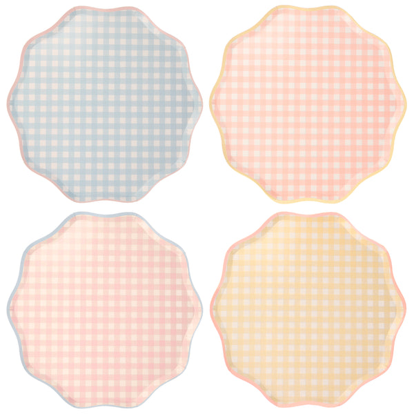 Platos Gingham Dinner x12