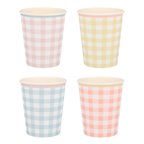 Gingham Cups x12