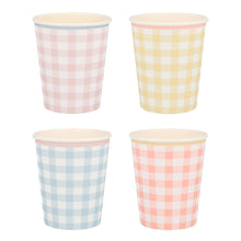 Gingham Cups – Pack de 12 Vasos de Papel con Estampado Cuadro Vichy para Fiestas y Picnics