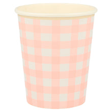 Gingham Cups – Pack de 12 Vasos de Papel con Estampado Cuadro Vichy para Fiestas y Picnics