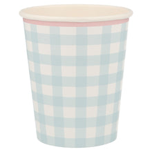 Gingham Cups – Pack de 12 Vasos de Papel con Estampado Cuadro Vichy para Fiestas y Picnics