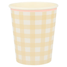 Gingham Cups – Pack de 12 Vasos de Papel con Estampado Cuadro Vichy para Fiestas y Picnics