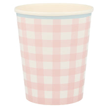 Gingham Cups – Pack de 12 Vasos de Papel con Estampado Cuadro Vichy para Fiestas y Picnics