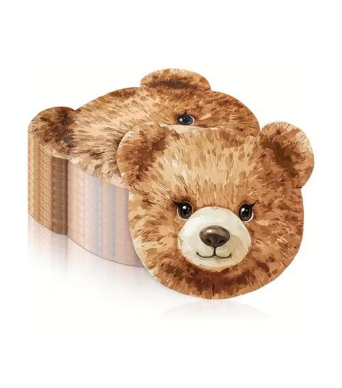 Servilletas con forma de Oso para baby shower y cumpleaños