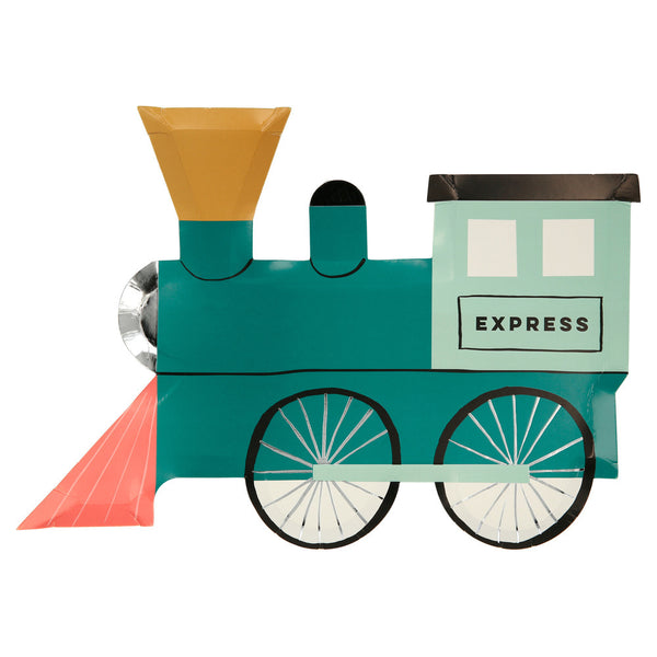 Platos Tren – Pack de 8 Platos de Cartón con Diseño de Tren para Fiestas Infantiles