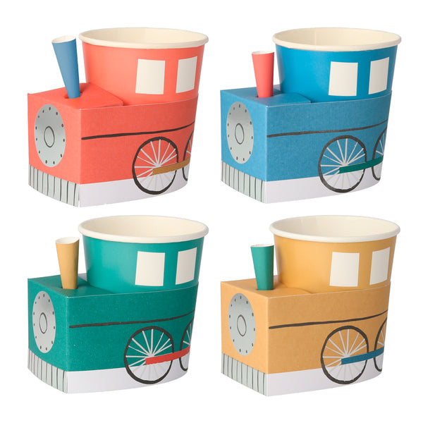 Vasos Train – Pack de 8 Vasos de Papel en forma de Tren