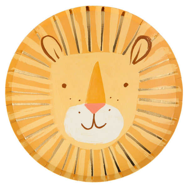Platos Lion – Pack de 8 Platos de Papel para Fiestas Infantiles y Temáticas de Safari