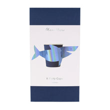 Shark Cups – Pack de 8 Vasos de Papel con Diseño de Tiburón para Fiestas Infantiles