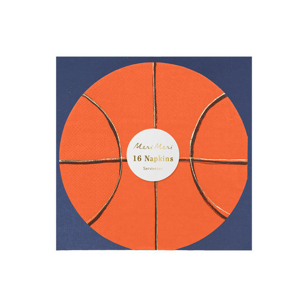 Servilletas Basketball – Pack de 16 Servilletas de Papel para Fiesta Infantil o Deportiva