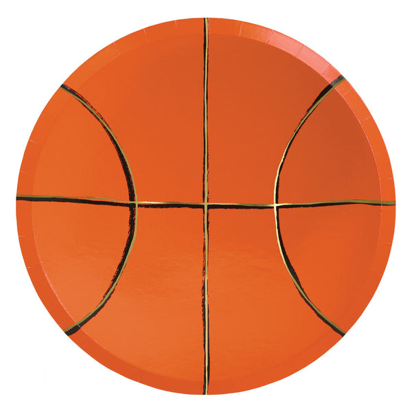 Platos Basketball – Pack de 8 Platos de Papel para Fiesta Infantil o Deportiva