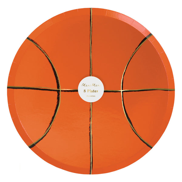 Platos Basketball – Pack de 8 Platos de Papel para Fiesta Infantil o Deportiva