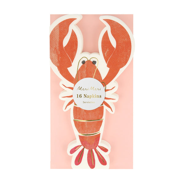 Servilletas Lobster – Pack de 16 Servilletas de Papel para Fiestas de Verano o Mariscos