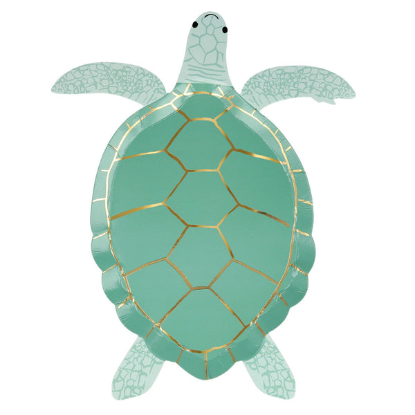 Platos Tortuga – Pack de 8 Platos de Cartón con Diseño de Tortugas para Fiestas Infantiles