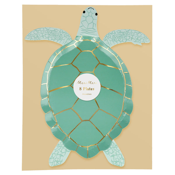 Platos Tortuga – Pack de 8 Platos de Cartón con Diseño de Tortugas para Fiestas Infantiles