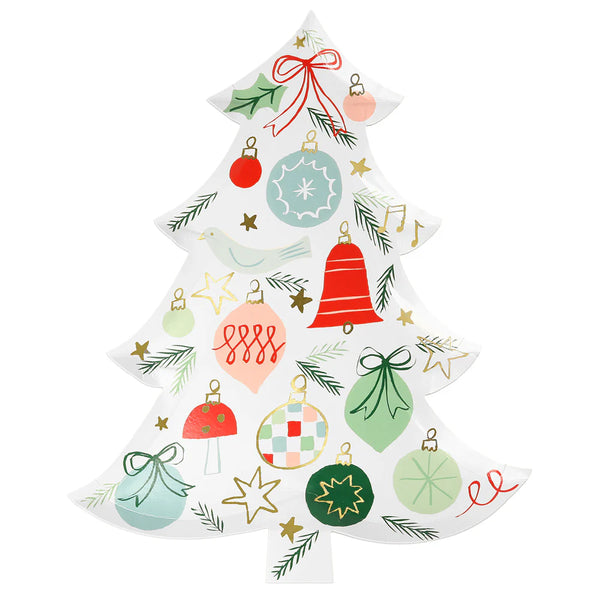 Platos Festive Pattern Tree – Diseño de árbol navideño festivo