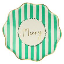 Platos Jingle Striped grandes – Mensajes para tu mesa navideña