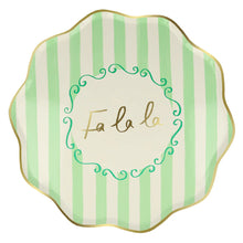 Platos Jingle Striped grandes – Mensajes para tu mesa navideña