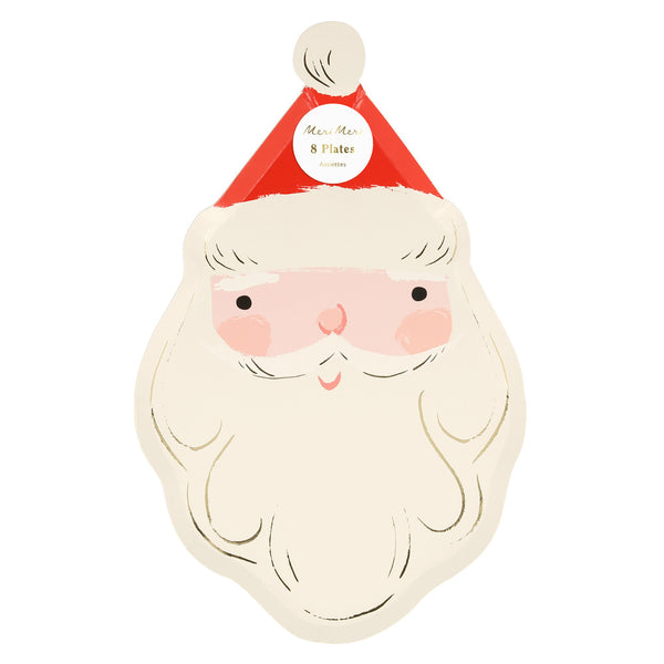 Platos Santa Jolly Christmas – Pack de 8 Platos de Papel Navideños