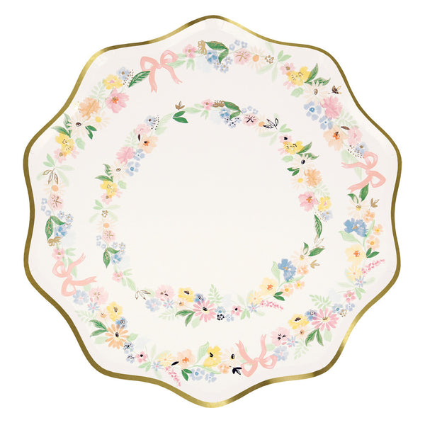 Platos Elegant Floral Dinner – Pack de 8 Platos de Papel Grandes con Diseño Floral