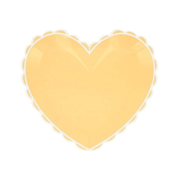 Platos Pastel Heart Small – Pack de 8 Platos de Papel en Forma de Corazón en Tonos Pastel
