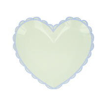 Platos Pastel Heart Small – Pack de 8 Platos de Papel en Forma de Corazón en Tonos Pastel