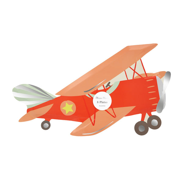 Platos Planes – Pack de 8 Platos de Cartón con Diseño de Aviones para Fiestas Infantiles