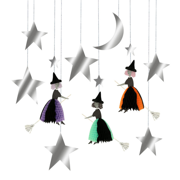 Decoraciones de Brujas Voladoras 3D – Adornos Colgantes para Halloween