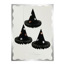 Decoración Honeycomb Sombrero de Bruja x3 – Adornos 3D de Papel para Halloween