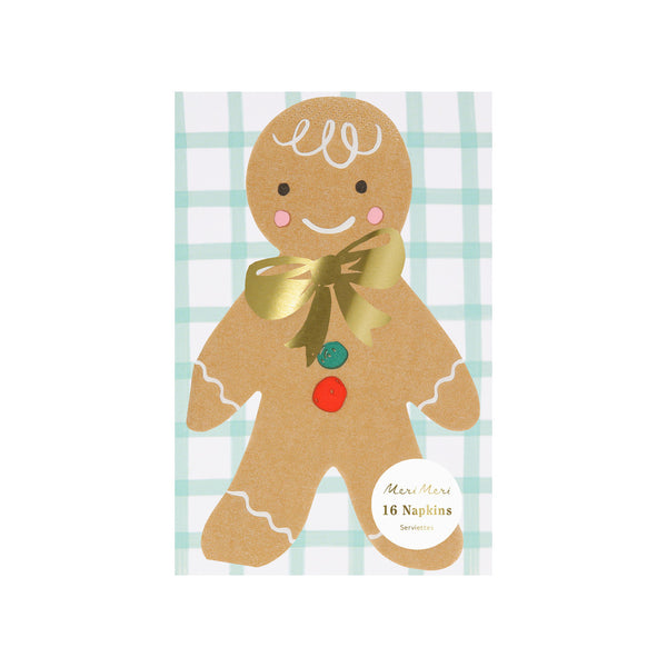 Servilletas Hombre de Jengibre – Pack de 16 Servilletas Navideñas de Papel