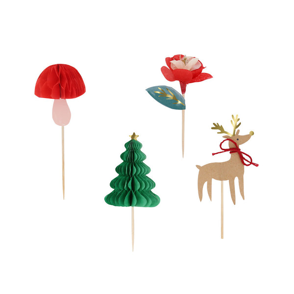 Winter Woodland Cupcake Kit – Kit para Cupcakes Navideños con Animales del Bosque (24 pzas)