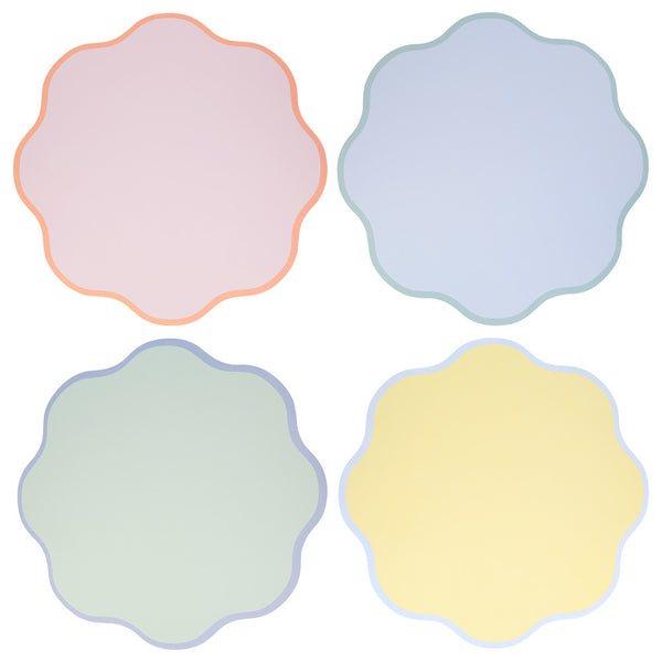 Manteles Wavy Round Paper Placemats