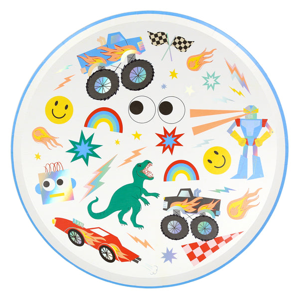 Platos Toybox Icon Dinner – Paquete de 8 Platos de Papel para Fiesta Infantil