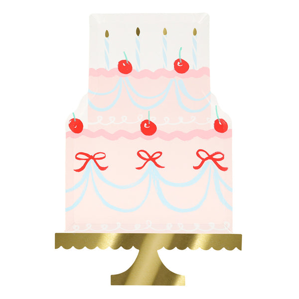 Platos Fancy Cake – Paquete de 8 Platos de Papel con Diseño de Pastel
