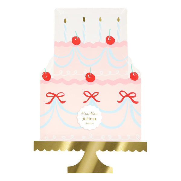 Platos Fancy Cake – Paquete de 8 Platos de Papel con Diseño de Pastel