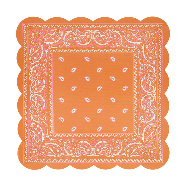 Platos Western Bandana Square – Paquete de 8 Platos de Papel Cuadrados con Diseño Vaquero