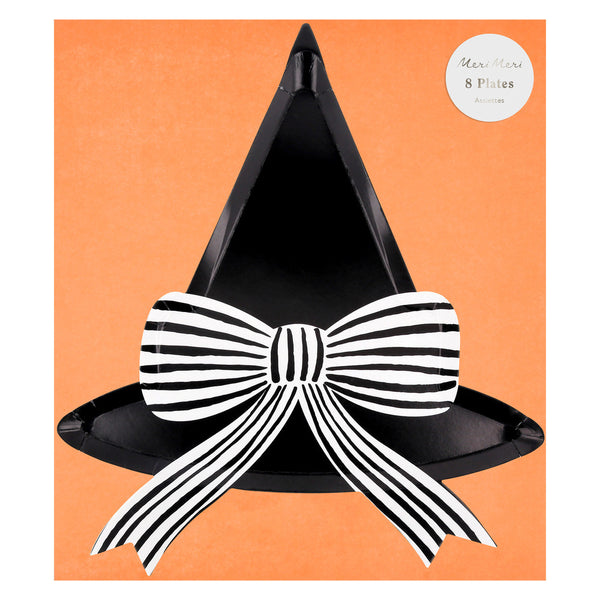 Platos Sombrero de Bruja – Platos Troquelados para Fiesta de Halloween (Paquete de 8)