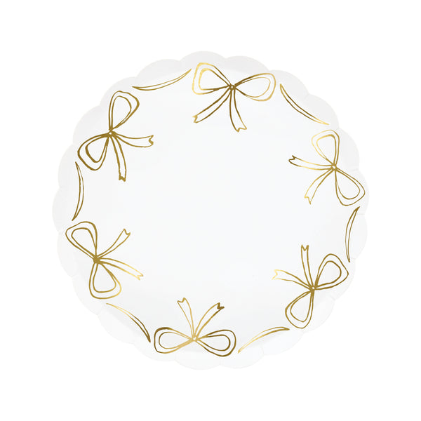 Gold Bow Side Plates – Platos Moños Dorados Postre