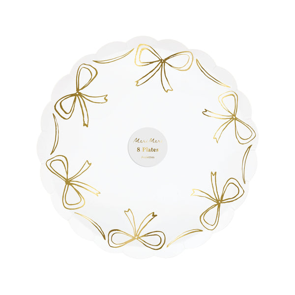 Gold Bow Side Plates – Platos Moños Dorados Postre