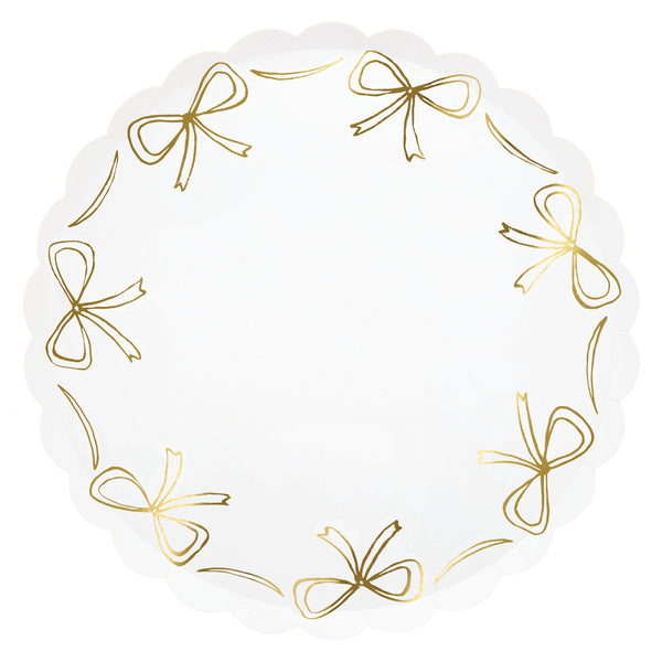 Gold Bow Dinner Plates – Platos Moños Dorados